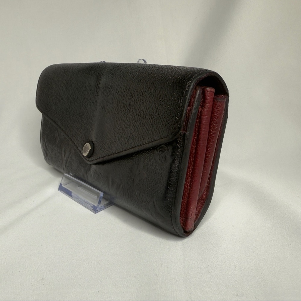 LOUIS VUITTON Empreinte Sarah Wallet Black and OxBlood Red | Women’s | Pre-Owned